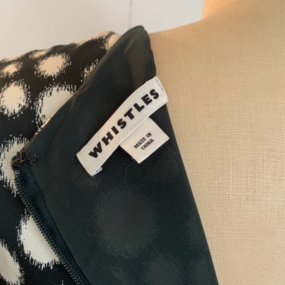 Whistles Black & White Print Silk Stretch Dress - Picture 4 of 7